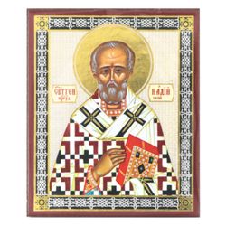 Saint Gennadius, Patriarch of Constantinople | Handmade Russian icon  | Size: 2,5" x 3,5"