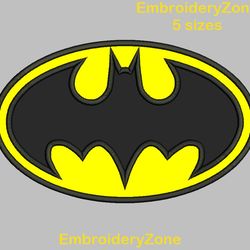 Batman applique embroidery design, Batman machine embroidery design, batman logo embroidery pattern, super hero batman
