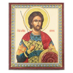 Saint Victor the Great Martyr | Handmade Russian icon  | Size: 2,5" x 3,5"