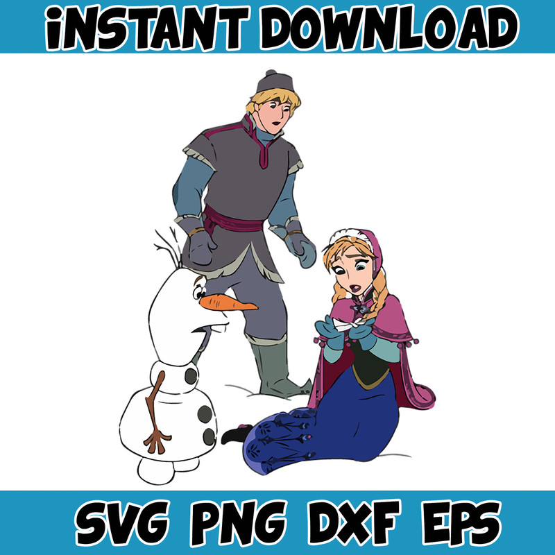 Frozen SVG, Frozen Svg, Anna Svg, Olaf Svg, Frozen Silhouette, Frozen Clipart (5).jpg