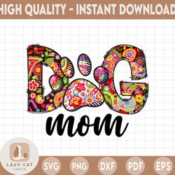 dog mom floral png print file for sublimation or print, dtg, mother's day, dog mama, fur mom sublimation, dog mom design