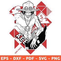 ace svg, ace one piece svg, ace anime svg, portgas d ace svg, anime svg, japanese anime svg, dxf, eps - download file
