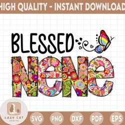 blessed nene png, nana png files for sublimation printing, nene sublimation, nene clipart, floral nene, friendly tree ar