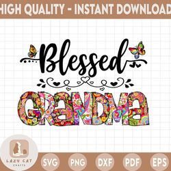 Blessed Grandma Butterfly, PNG Files For Sublimation Printing, Family, Grandma Clipart, Grandma Gift, Blessed Grandma Pn