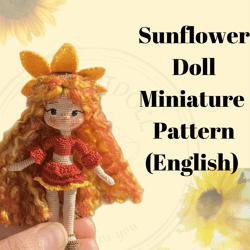 Sunflower Doll Miniature English Pattern PDF - 2023