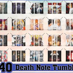Death Note Tumbler Bundle Png, Death Note 20 oz Skinny Tumbler Png, Death Note Tumler Wrap Png, Tumbler Design