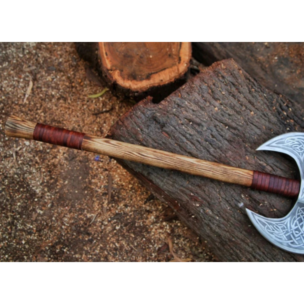 Handmade Double Headed Vikings Axe with Custom Two Blades and Forged Carbon Steel (2).png