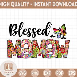 blessed mamaw png, mamaw png files for sublimation printing, family, mamaw clipart, mamaw gift, hand drawn png, friendly
