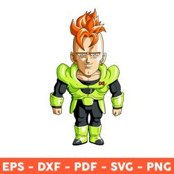 Android 16 Svg, Dragon Ball Z Chibi Svg, Dragon Ball Svg, Android Saga Svg, Anime Svg, Png, Eps - Download File