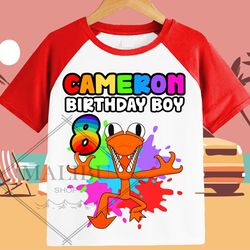 rainbow friends orange family gift personalized shirt birthday custom tshirt unisex kids birthday girl birthday boy ragl