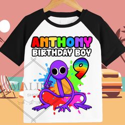 rainbow friends purple family gift personalized shirt birthday custom tshirt unisex kids birthday girl birthday boy ragl
