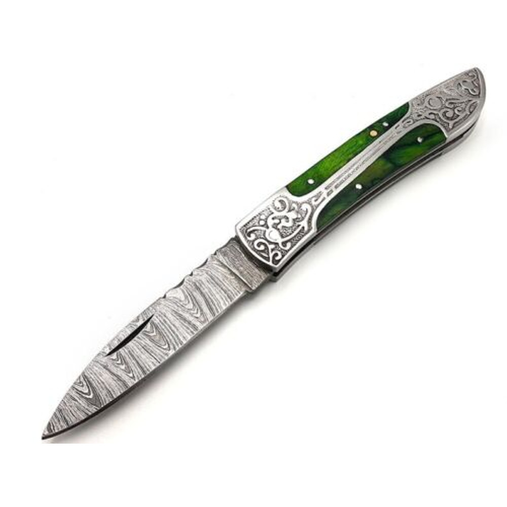 Unique Handmade Damascus Folding Pocket Knife  A Perfect Gift for Him Father or Camping Enthusiast