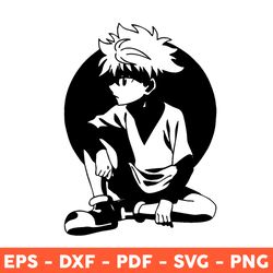 anime cartoon hunter x hunter svg, killua zoldyck svg, hunter x hunter svg, png, dxf, eps - download file