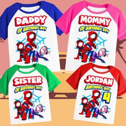 spyder and his amazing friends family personalized shirt birthday custom tshirt unisex kids birthday girl birthday boy r