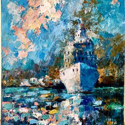ship seascape boat trip picture with the sea autor s handmade oil painting on board wall art 10*14 inch