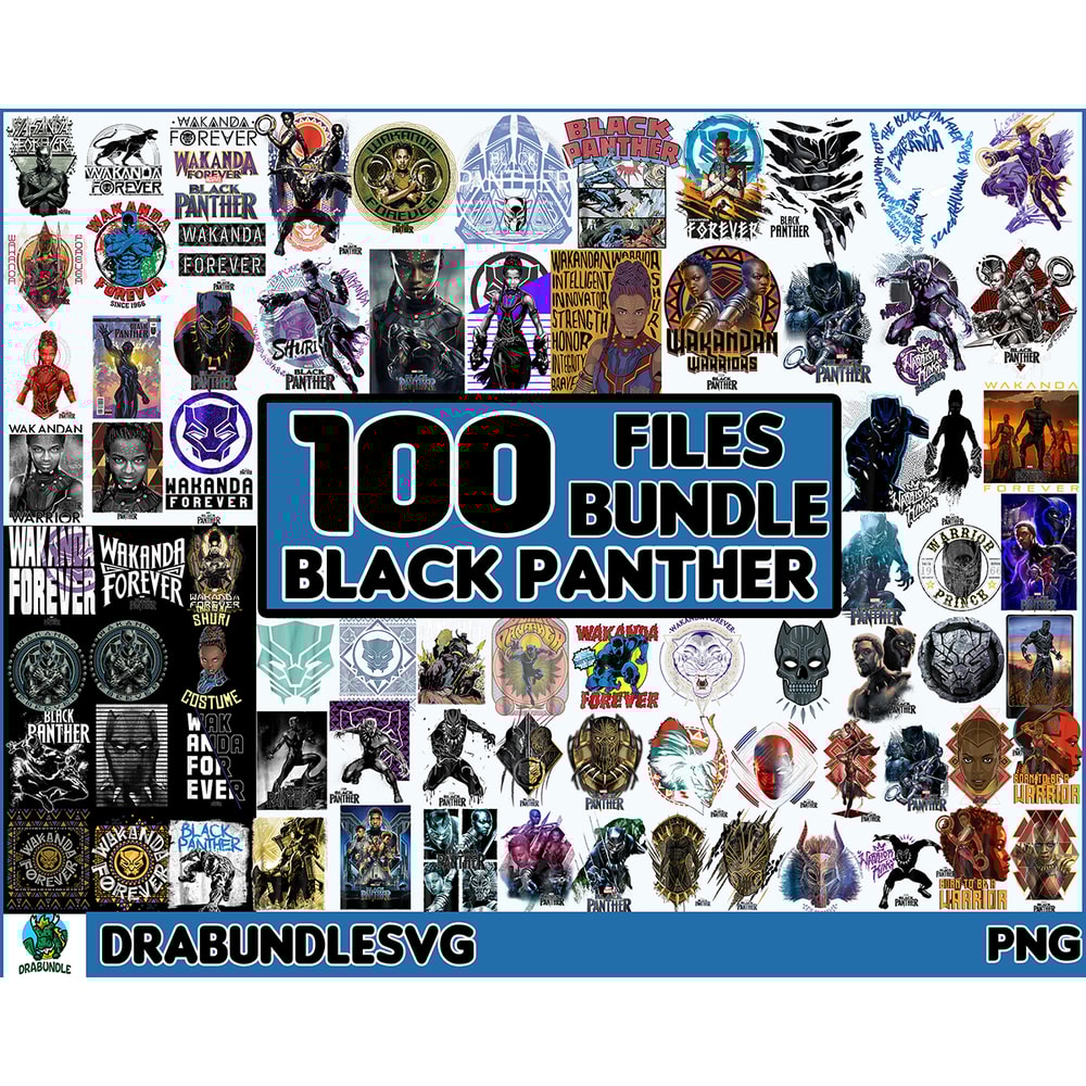 100 Black Panther PNG, Black Panther Print, Black Panther Sublimation, Black Panther Wakanda Forever Png Download, Clip Art Instant Download.jpg