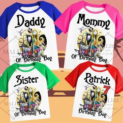 nightmare before christmas family personalized shirt birthday custom tshirt unisex kids birthday girl birthday boy ragla
