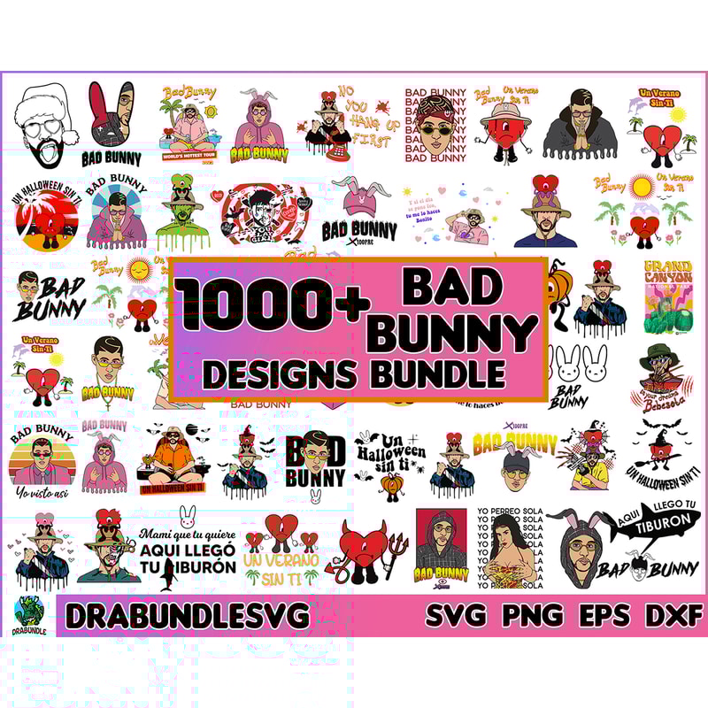 1000 Bad Bunny svg, El Conejo Malo svg, Bundle Layered SVG Bad Bunny Bundle, Cartoon Bunny svg Instant Download.jpg