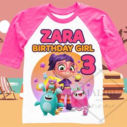 Abby Hatcher Family Personalized Shirt Birthday Custom Tshirt Unisex Kids Birthday Girl Birthday Boy Raglan Tee