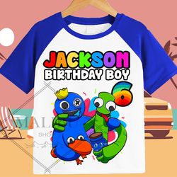 rainbow friends all family gift personalized shirt birthday custom tshirt unisex kids birthday girl birthday boy raglan