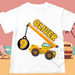 kids construction age number t shirt custom birthday girl tshirt unisex kids matching family shirts.