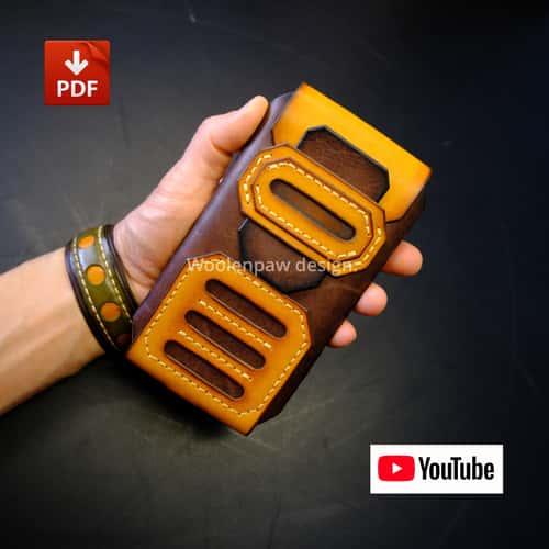 Leather pattern - Phone case - Half stitchless - tree size included.