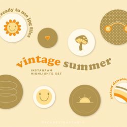 instagram highlights, vintage highlights, hippie icons, instagram covers, summer icons