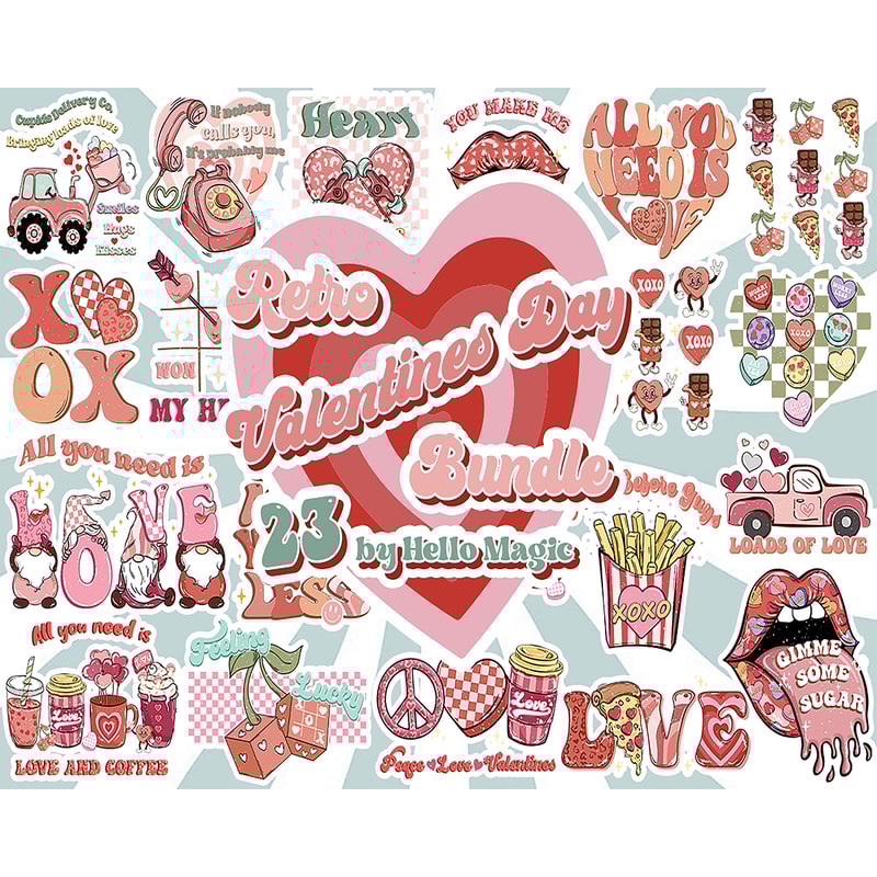 23 Retro Valentine's Png Bundle, Valentine Png, Valentine's Day PNG, XOXO Png, Groovy Valentines Png, Valentine's day Png, High quality, Instant download.jpg