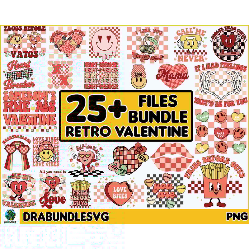 25 Retro Valentine PNG Bundle, Groovy Valentine Png, Valentine Png, Love XOXO Png, Be Mine Png, Howdy Valentine Png, Sublimation Design Instant download.jpg