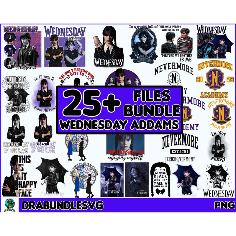 25 Wed Addams Png Bundle, Nevermore Academy Png, New 2022 TV Series Png, Horror Movies Png, Wed The Best Day Of Week Png Instant Download.jpg