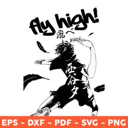 anime manga volleyball sports haikyuu svg, fly high karasuno svg, hinata shouyou svg, anime svg - download  file