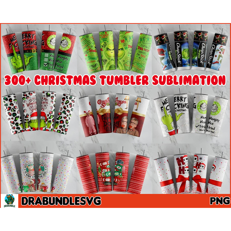 300 Ultimate Grichmas Christmas Tumbler Bundle Png, Merry Christmas Tumbler Bundle, Movie Christmas Png Tumbler, 20 oz Skinny Tumbler Design Instant Download.jp