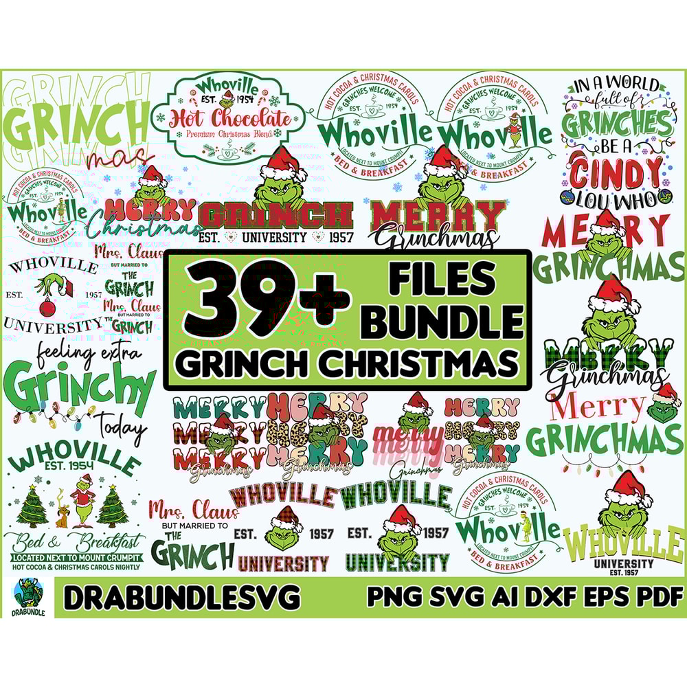 39 Grinchmas PNG Bundle, Merry Grinchmas Svg & Png, Christmas Movie, Funny Christmas Png, Grinchmas, Digital Instant Download.jpg