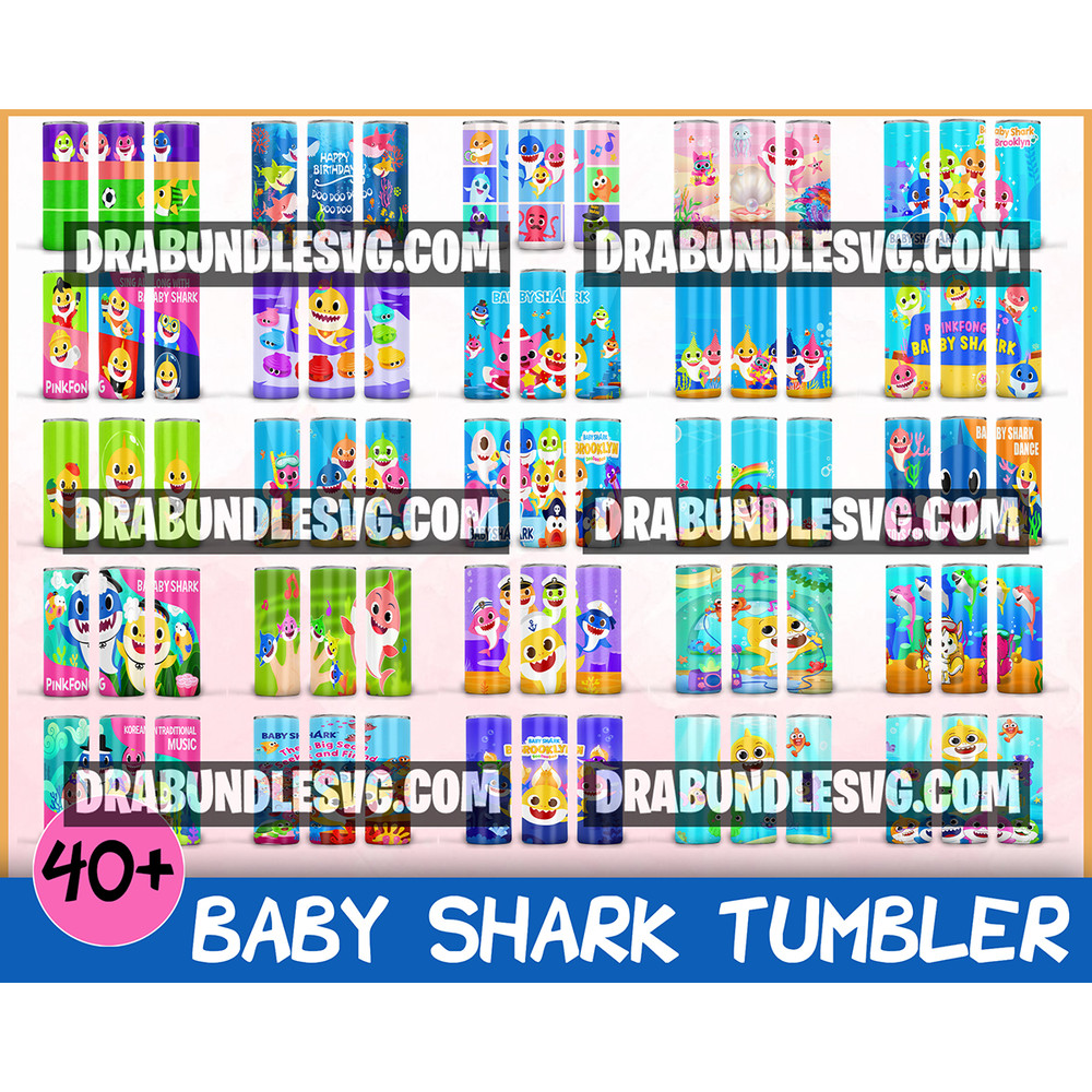 40 Baby Shark tumbler design 2 , Baby Shark cup, Baby Shark sublimation, 20 oz skinny tumbler design, sublimation image, tumbler wrap, 20 oz.jpg