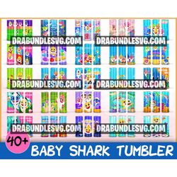 40 baby shark tumbler design 2 , baby shark cup, baby shark sublimation, 20 oz skinny tumbler design, sublimation image,