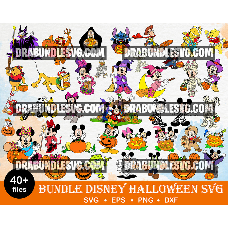 40 Disney halloween svg, Halloween Pumpkin SVG, PNG famous halloween, cartoon characters cricut, cutting cut clipart svg.jpg
