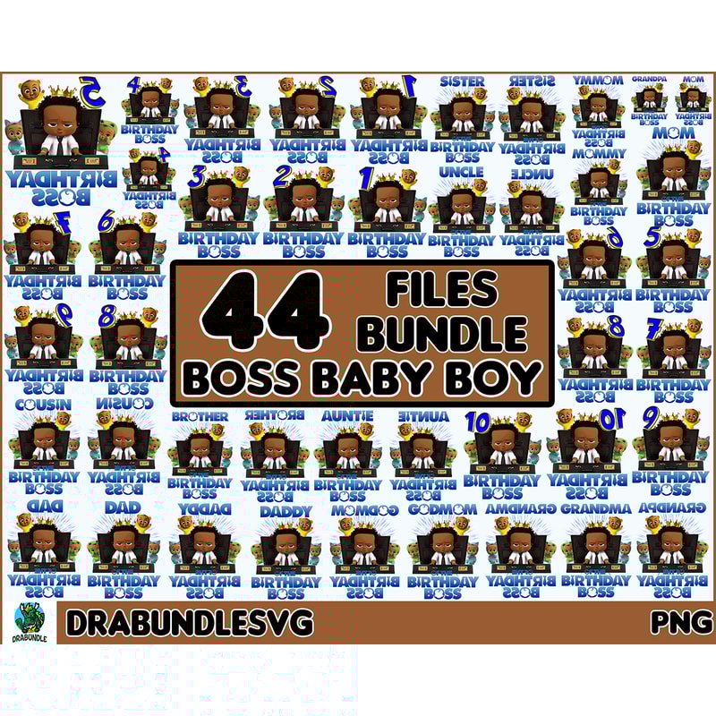 44 Boss Baby Birthday ready to print files PNG, grandma, grandpa, sister, boss baby of the birthday boss baby Png family.jpg