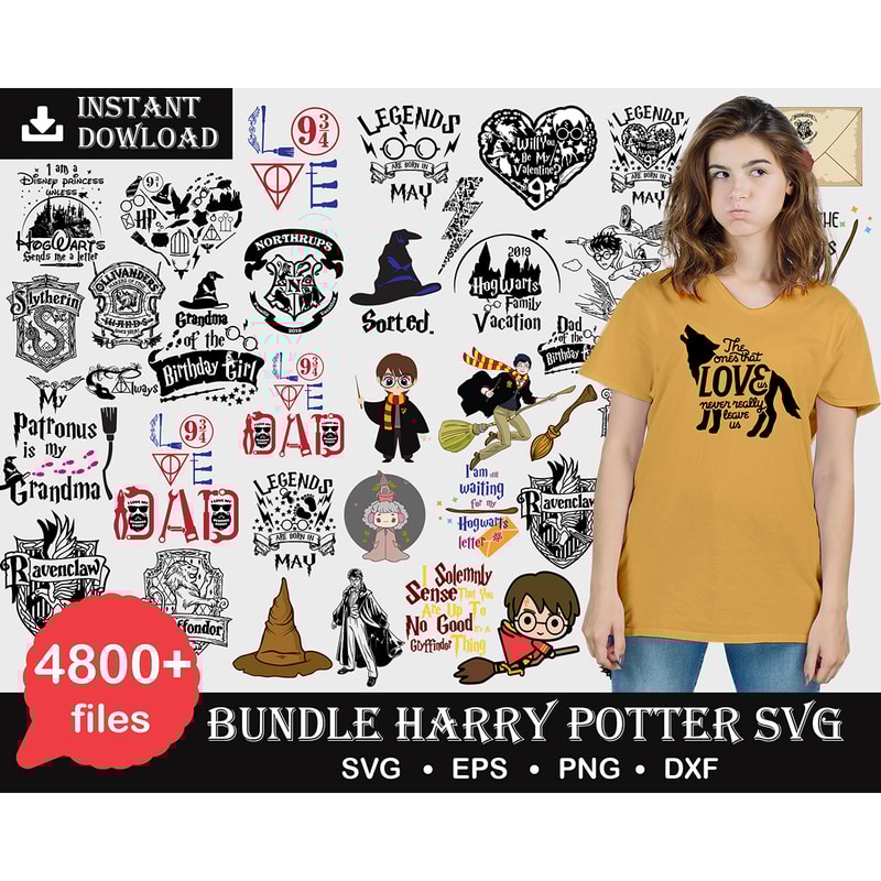 4800 Harry Potter svg, EPS, PNG, DXF , File cut , for Cricut, Silhouette , Digital download, Instant download.jpg