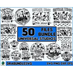 50 bundle universal studios 2023 svg, universal trip, family vacation svg, minion png, magical kingdom svg, family vacat