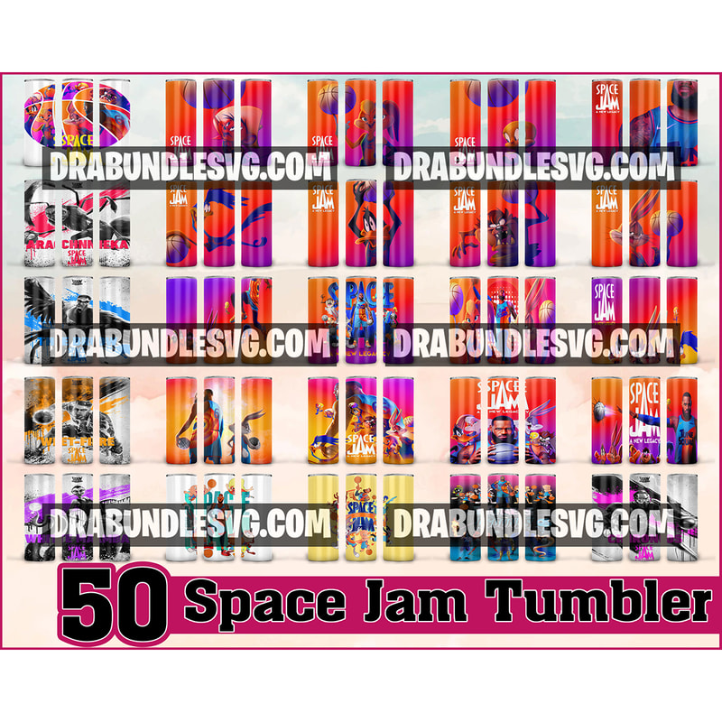 50 Space Jam tumbler design, 20 oz skinny tumbler design, sublimation image, tumbler wrap, Space Jam cup, Space Jam sublimation, tumbler design Instant download