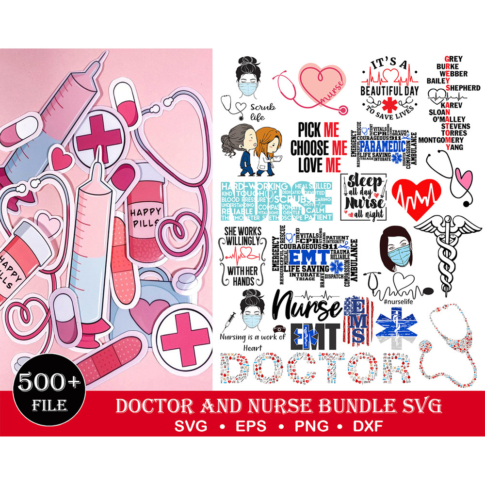 500 Doctor And Nurse Svg Bundle Svg, reys Anatomy svg, You are my person svg, Save lives svg, It's a Beautiful Day svg, Grey's Anatomy Tv Show Svg, Cut files fo