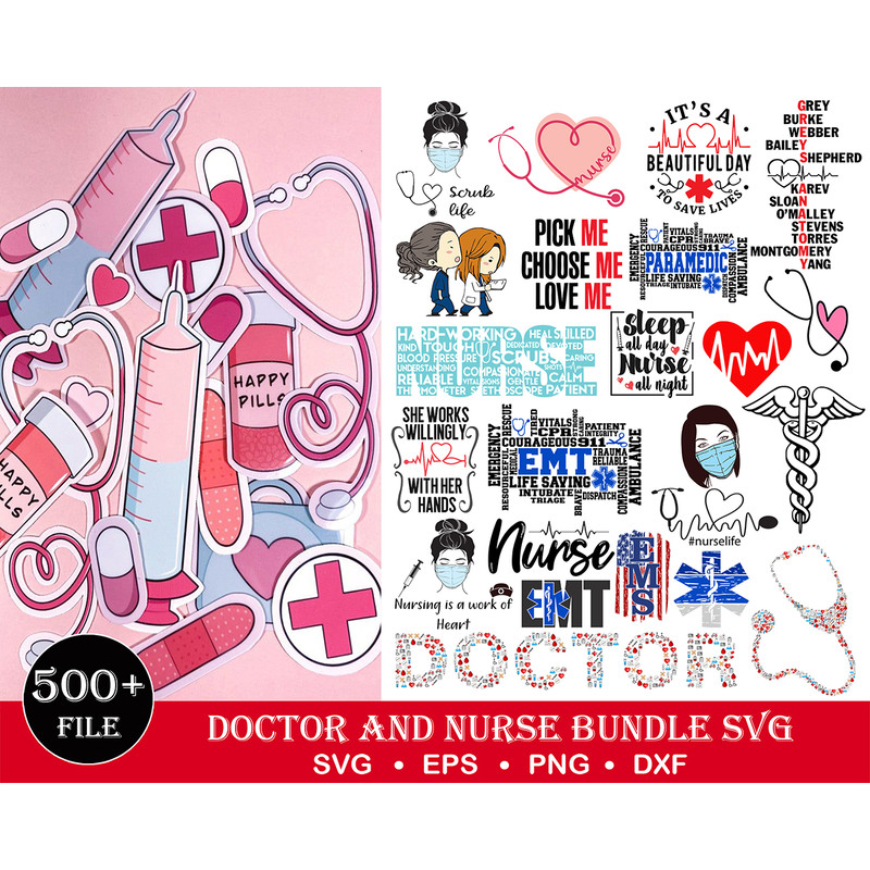 500 Doctor And Nurse Svg Bundle Svg, reys Anatomy svg, You are my person svg, Save lives svg, It's a Beautiful Day svg, Grey's Anatomy Tv Show Svg, Cut files fo