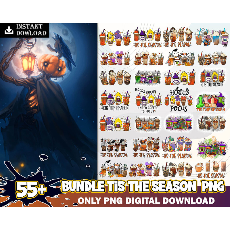 55 Tis The Season Bundle Png ,Halloween Horror Movies Characters Bundle PNG Printable, Png Files For Sublimation Designs Digital Download.jpg