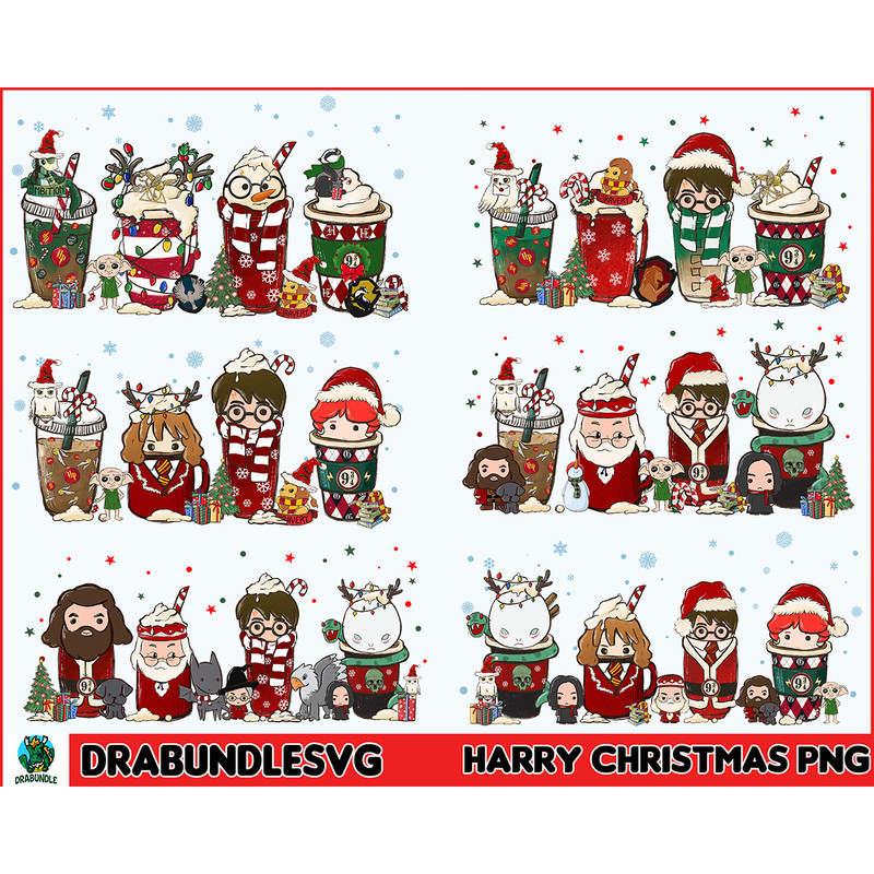 6 Files Christmas Coffee PNG, Harry Coffee Latte Png, Christmas Movie Inspired Coffee, Harry Coffee Png, Hand Drawn Files, Instant Download.jpg