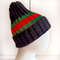 Women hats Women handknit black hat Striped hats Beanie hat Knit Beanie hat Hat for women Wool hat Soft hat