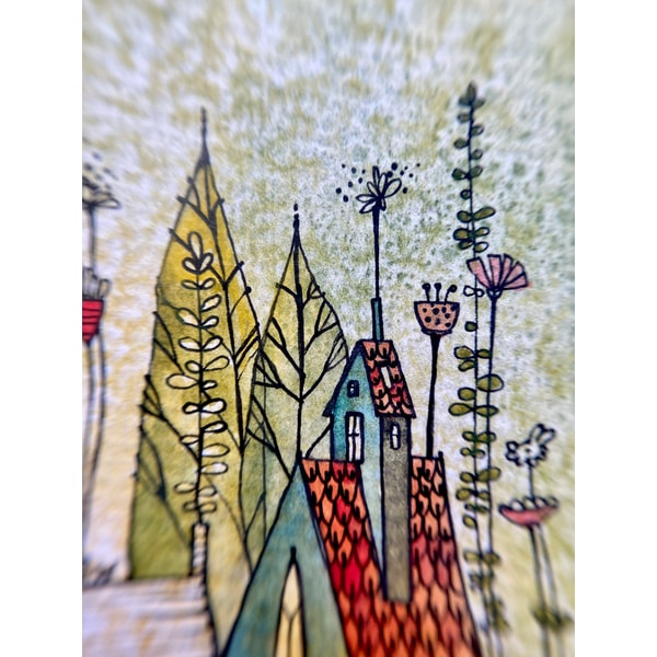 Spring painting Houses Original art Small Watercolor art by - Inspire ...