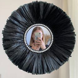 Round wall mirror | Framed decorative mirror | Coco Chanel style decor
