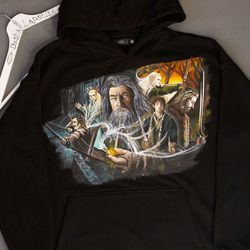 Lord Of The Rings Hoodie , LOTR inspired sweatshirt - Gandalf, Elves, The Hobbit, Legolas, Custom painted gift for men
