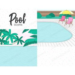 Pool Scene | Summer Tropical Landscape
