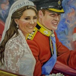 Oil painting of Prince William's Royal Wedding